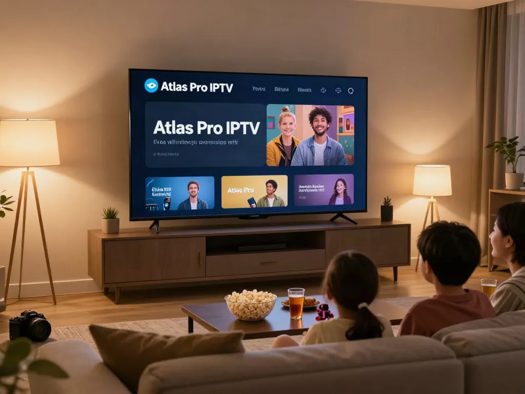 Expérience familiale agréable avec atlas pro iptv dans un salon moderne