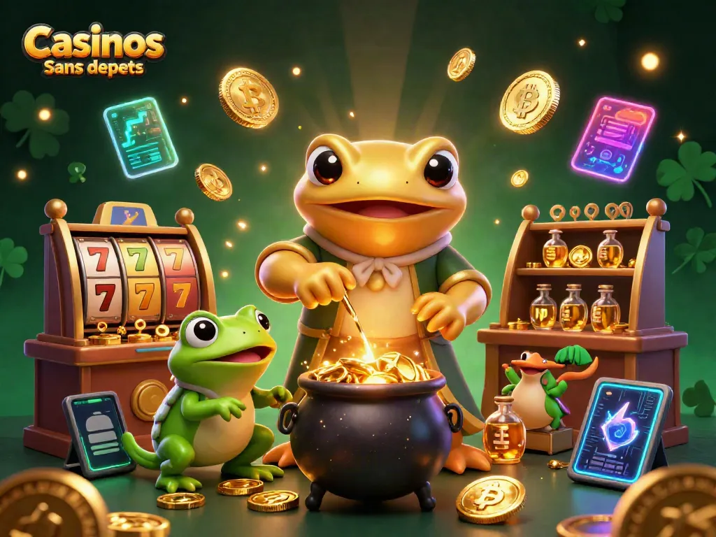 Jouez aux Casinos Sans dépôts avec des personnages de casino excentriques, illustrant l'excitation des jackpots.